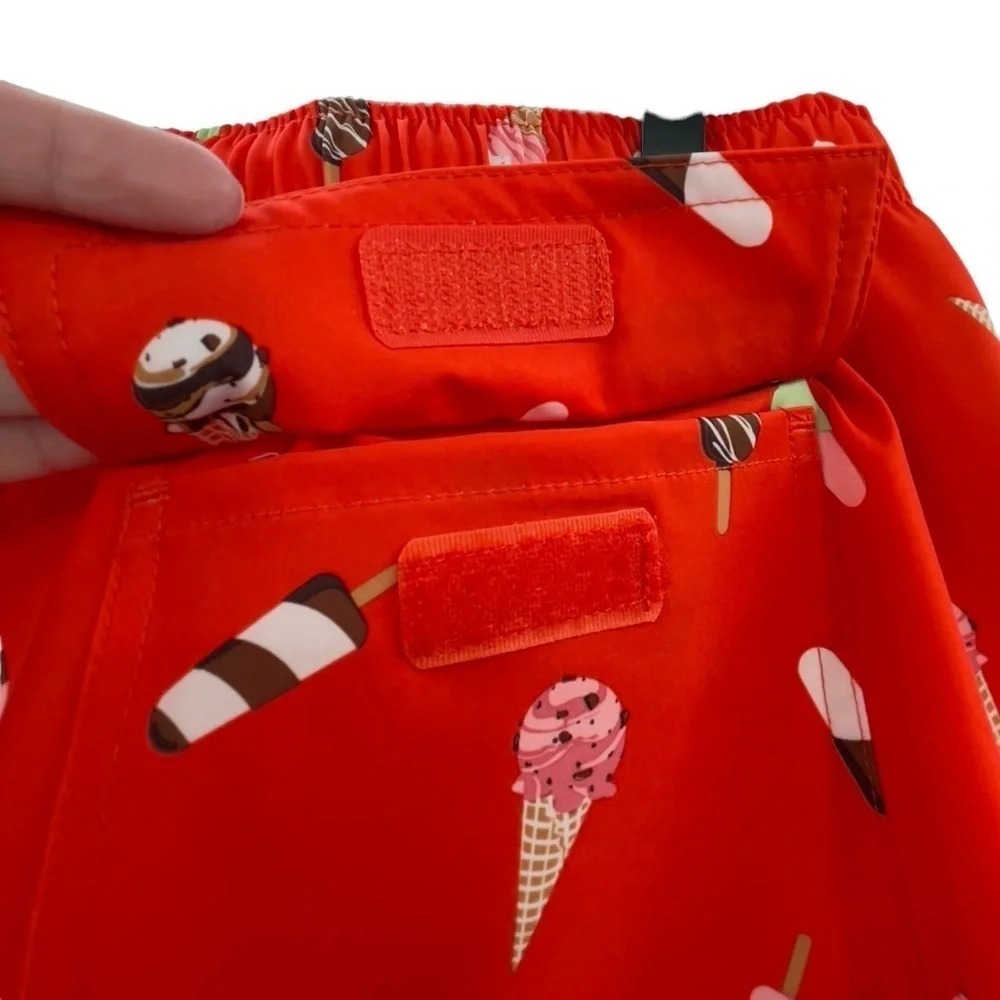 NEW Rainforest Swim Trunks Novelty Popsicle Paradise Swim Shorts Red | Small